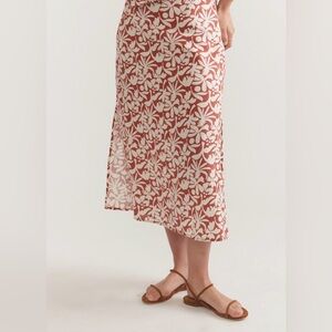 Marine Layer Ryan Slip Midi Skirt Women’s Size 8 Auburn Flora Cottage Boho